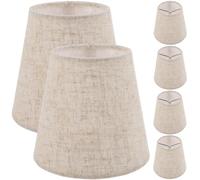 Abat-jour en Lin Beige, Lot de 6, pour Lustre et Plafonnier