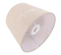 Abat-jour en Lin Brodé Beige, Tambour, pour Lampe de Table E27 E14