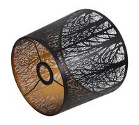 Abat-jour en Métal Creux Rond Style Tambour pour Lampe Pendante | Découpe Arbre, Diffusion Douce, Remplacement E26 E27, Ambiance Rustique pour Table à Manger et Cafés