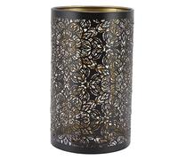 Abat-jour en Métal Creux, Sculpture Cylindrique Motif E27 E26 pour Décoratif de Table de Nuit Détachable