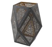 Abat-jour en métal E27 E26, abat-jour creux moderne polygonal pour lampes de table, lampes suspendues, lampadaires, fer forgé, rouille, installation facile, hauteur 20 cm,