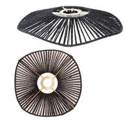 Abat-jour en rotin, motif géométrique, corde papier, couverture de lampe, lustre suspendu, osier tissé Pour Chambre à Coucher Et Salon(Color01)