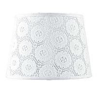 Abat-Jour En Textile Blanc En Dentelle Ø19,5Cm Pour Lampe De Table E14 WILLOW