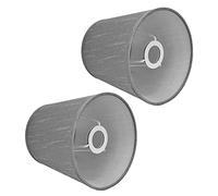 Abat-jour en Tissu 2pcs Abat-jour D'intérieur de Style Européen pour Lampe Chandelier à Douille E14, Lampadaire, Lampe de Table, Lustre, Applique Murale 4,4x6,0x5,5 Pouces(PX150 Gris Argent)