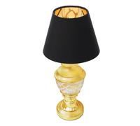 Abat-jour en Tissu E14 Noir, Style Moderne et Luxe | Doublure Dorée, Fixation à Rondelle, pour Applique Murale et Lampe de Chevet, Ambiance Douce