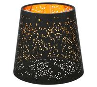 Abat-jour en tissu for lampe de table, lampadaire ou suspension, noir, 15 x 14 cm, cache-ampoule à pince, forme champignon ajouré