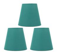 Abat-jour en tissu, petit abat-jour moderne, éclairage doux, cache-poussière pour chambre à coucher, chevet, Type d'intervention E14, 3 pièces (Vert foncé)