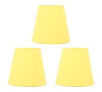 Abat-jour en tissu, petit abat-jour moderne, éclairage doux, cache-poussière pour chambre à coucher, chevet, Type d'intervention E14, 3 pièces (Jaune citron)