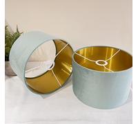 Abat-jour en velours moelleux pour plafond, table, lampe de sol avec doublure en or brossé fait à la main au Royaume-Uni. (Oeuf de cane, Diamètre 20 x 20 cm Hauteur)