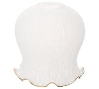 Abat-jour en Verre Blanc Style Européen Vintage pour Douille E27 | Verre Dépoli à Surface Lisse, Forme Cloche Fleur de Lys, pour Applique Murale et Veilleuse