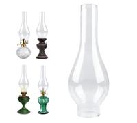Abat-Jour en Verre pour Lampe à Pétrole, Cheminée de Lampe à Huile, Verre de Rechange pour Lampe à Pétrole Vintage, Base de 5 cm, Hauteur de 24 cm