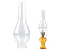 Abat-Jour en Verre pour Lampe à Pétrole, Cheminée de Lampe à Huile, Verre de Rechange pour Lampe à Pétrole Vintage (Base de 5 cm, Hauteur de 24 cm)