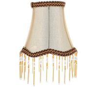 Abat-jour Européen en Tissu et Fer E14 à Pampilles Décoratif | Style Vintage Simple, pour Lampe Murale ou Bureau, Léger, Rehausse un Luminaire Ancien