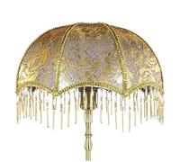 Abat-jour européen vintage avec pompons, abat-jour victorien à franges, 7, 87 x 7, 48 pouces, suspension décorative en forme de dôme pour lampes de table E27, lampadaires, franges