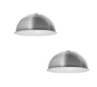 Abat-jour facile à installer, abat-jour en forme de dôme en métal industriel vintage de 21 cm, pour salon, chambre, cuisine, salle à manger, restaurant, couloir, café (Nickel satiné 2 pièces)