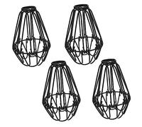 Abat-jour Lampe Cage Vintage en Fer Noir pour Ampoules | DIY à Monter Soi-même, Protège L’ampoule, Adapté aux Bougies Appliques