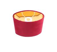 Abat-Jour Lampe De Table Abat-jour ovale for lampe de table, housse blanche et dorée, simple, en tissu(Red)