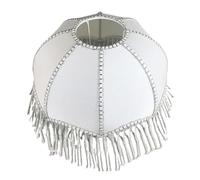 Abat-jour Lampe de Table Abat-jour rétro à franges E27, en tissu perlé, pampilles, décoration de maison, lumière dentelle pour Salon ou Chambre(25cm-Style1)
