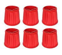 Abat Jour Lampe en Lin, Lot de 6 Petits Abat Jour pour Lampe E14, Style Européen en Tissu Rouge - Installation Simple Snap-In, Protection Contre Les Moustiques, Idéal Chambre et Salon