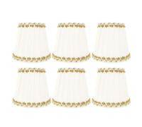 Abat Jour Lin 6 Pièces, Mini Jours en Tissu Blanc, 14x13x9cm, Lot Pas Cher - Design Plissé Élégant, Facile à Installer, Idéal pour Lampe de Table et Murale