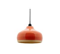 Abat-jour luminaire en bambou laqué orange