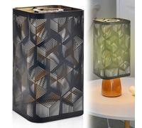 Abat-jour métallique creux, 12x20 cm, motif floral rétro, lampe de table avec abat-jour carré amovible pour ampoules E27 et E26