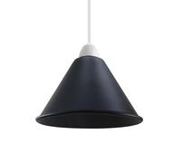 Abat-jour moderne en forme de cône noir industriel rétro facile à installer 18 cm pour chambre à coucher, cuisine, salle à manger, restaurant, café