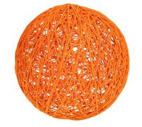 Abat-jour Orange en Rotin Boule Papier pour Plafonnier Décoratif