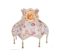 Abat Jour Plafond Abat-jour en dentelle rétro avec perles de cristal et pompons, lampe de table de luxe, lampadaire, décoration d'hôtel(Color 05)