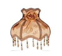 Abat Jour Plafond Abat-jour en dentelle rétro avec perles de cristal et pompons, lampe de table de luxe, lampadaire, décoration d'hôtel(Color 03)