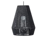 Abat Jour Plafond Luminaires suspendus tissés modernes Lampe suspendue de ferme Abat-jour en panier de rotin tissé à la main for îlot de cuisine Salle à manger Couloir(Black)
