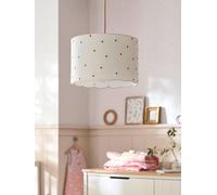 Abat-jour pour suspension Festons et pois dorés écru TU