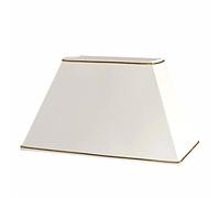 Abat-jour rectangulaire en tissu crème avec bord doré