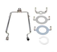 Abat-jour réglable de 20,3 cm avec base en métal et anneau de conversion pour support d'ampoule E14, convient pour lampes de table, lampadaires et plus encore (argenté)