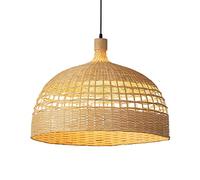 Abat-Jour Rond Creux de Style rétro en Osier et Bambou, luminaire Suspendu Fait à la Main en rotin, idéal pour Un Salon, Une Salle à Manger, Un Couloir ou Un escalier