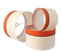 Abat-Jour Rond Drum 30 cm Terracotta Bicolore - Tissu Coton E27/E14 | Pour lampe à poser, lampadaire ou suspension. Design bicolore élégant et intemporel.