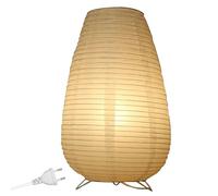 Abat-jour rond en papier de riz - Lampe de chevet - Lampadaire - Lampe de table - Avec douille E14 - Interrupteur et ampoule - Lampe suspendue ronde - Câble de 1,8 m - Hauteur 33 cm