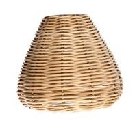 Abat-jour rond en rotin - Style bohème - Mise à niveau élégante - Pour lampe de table, lampadaire et lampadaire - Pour tous les intérieurs - Marron - Diamètre : 14 cm - Hauteur : 15 cm