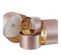 Abat-jour rond en velours fait main - Doublure dorée -40 cm - Pour lampe sur pied, lampe à poser, suspension, chevet - Rose - Style élégant pour salon ou chambre