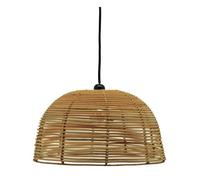 Abat-jour rond pour suspension en rotin naturel ajouré Hauteur 20cm