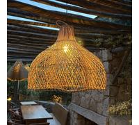 Lumisky Abat-jour ARIA INDOOR en rotin naturel, style bohème H50 cm pour monture électrique E27