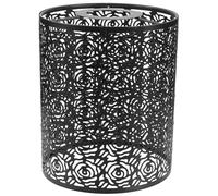 Abat-jour Suspendu Cylindrique Noir en Fer, Style Vintage Industriel | Découpe Ajourée de Fleur, Installation Rapide, pour Ampoule E26/e27, Salon, Maison et Vitrine