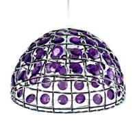 Abat-jour Suspension - COREP - Lustre Perles Violettes - Métal - 24x15 cm - E27 60W