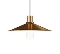 Abat-jour Swing en métal émaillé avec culot E27 - Blanc - Bronze satiné