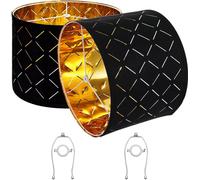 Abat-jour tambour 33x33x25cm - Abat-jour de taille moyenne avec harpe - Diamant-Design Lampe