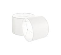 Abat-Jour Tambour 33x33x25cm Pour Lampe Assemblage Facile Lin Blanc Cassé 2 Pièces