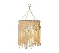 Abat Jour Tapisserie murale en macramé tissée à la main, abat-jour en coton, pompon, décoration de salon ou de mariage(30cm)