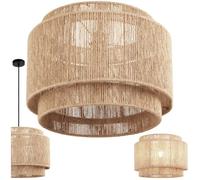 Abat-jour - TECTAKE - Suspension jute LIGNEA LUX au style bohème et sructure en acier, 40W, Ø 46 x 32 cm - Marron naturel