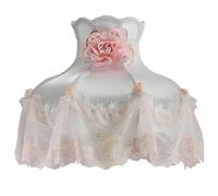 Abat-jour vintage pour lampe de table Accueil abat-jour Vintage tissu perles dentelle florale applique lampe de Table lampadaire couverture(Color22)