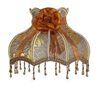Abat-jour vintage pour lampe de table Accueil abat-jour Vintage tissu perles dentelle florale applique lampe de Table lampadaire couverture(Color14)